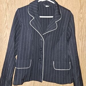 Cimmaron Vintage Women's Pinstripe Blazer With Shoulder Pads.